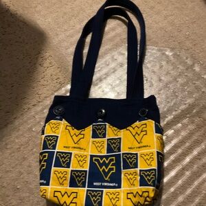 Blue and gold purse